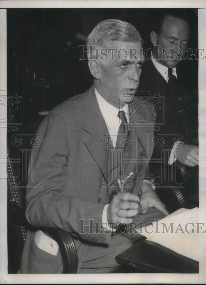 1939 Press Photo Washington D.C. Harold Stanley JP Morgan Businessman - Historic Images