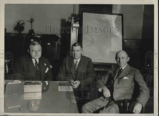 1930 Press Photo Maj Lemuel Schoefield w/ Commander John Penington - Historic Images