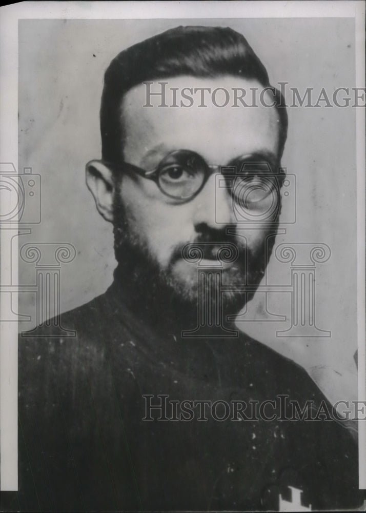 1937 Press Photo Father Cyprian Frank of Mt Carmel, Illinois - Historic Images