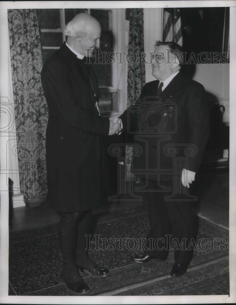 1945 Press Photo Mayor Laguardia with Dean of Canterbury - nec23980 - Historic Images