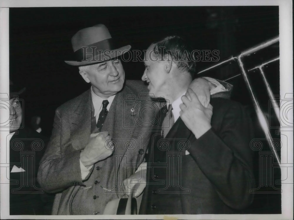 1935 Press Photo Jesse Jones and Harry Hopkins went to see President Roosevelt - Historic Images