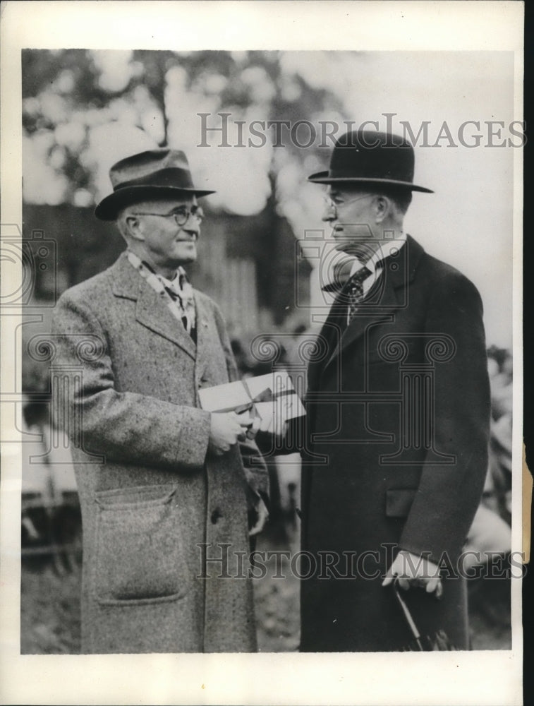 1932 Press Photo Charles Warner President of Warner Construction Dr James N Rule - Historic Images