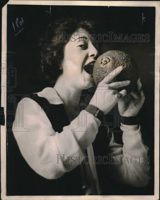 1923 Press Photo Hungtington Beach Farmer Grows Naval Orange Weighing 3 Pounds-Historic Images