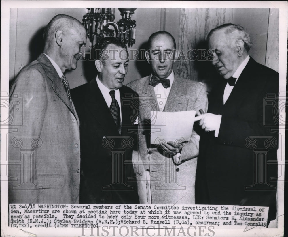 1951 Press Photo Senate committee investigating ouster of Gen. McArthur - Historic Images