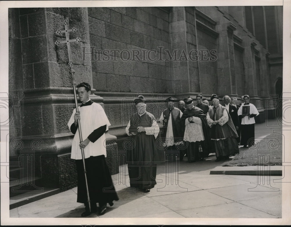 1936 Press Photo Holy Name Society. Michael J Lavelle, Patrick Cardinal Hayes - Historic Images