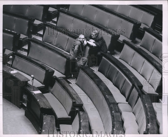 1954 Press Photo Former Premier Edquard Herriot & Socialist Deputy Jules Moch - Historic Images