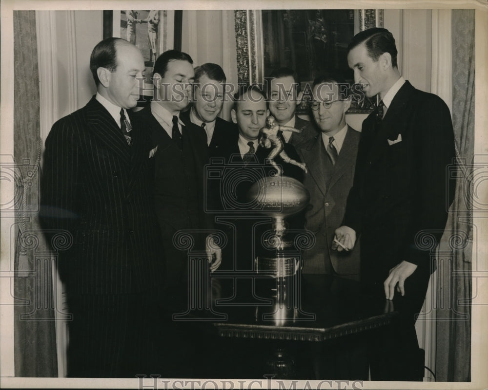 1937 Press Photo New York Sportswriters Pose With Lambert Trophy - nec25233 - Historic Images