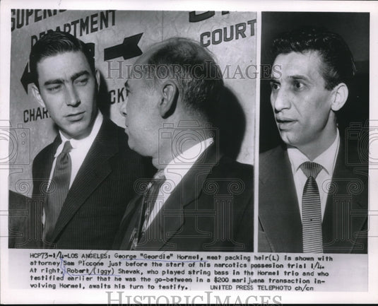 1955 Press Photo George Hormel, meat packing heir, at his narcotics trial - Historic Images
