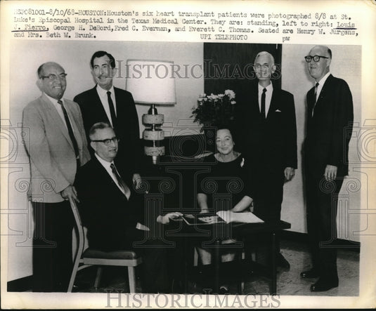 1968 Press Photo Houston 6 heart transplant patients-Historic Images