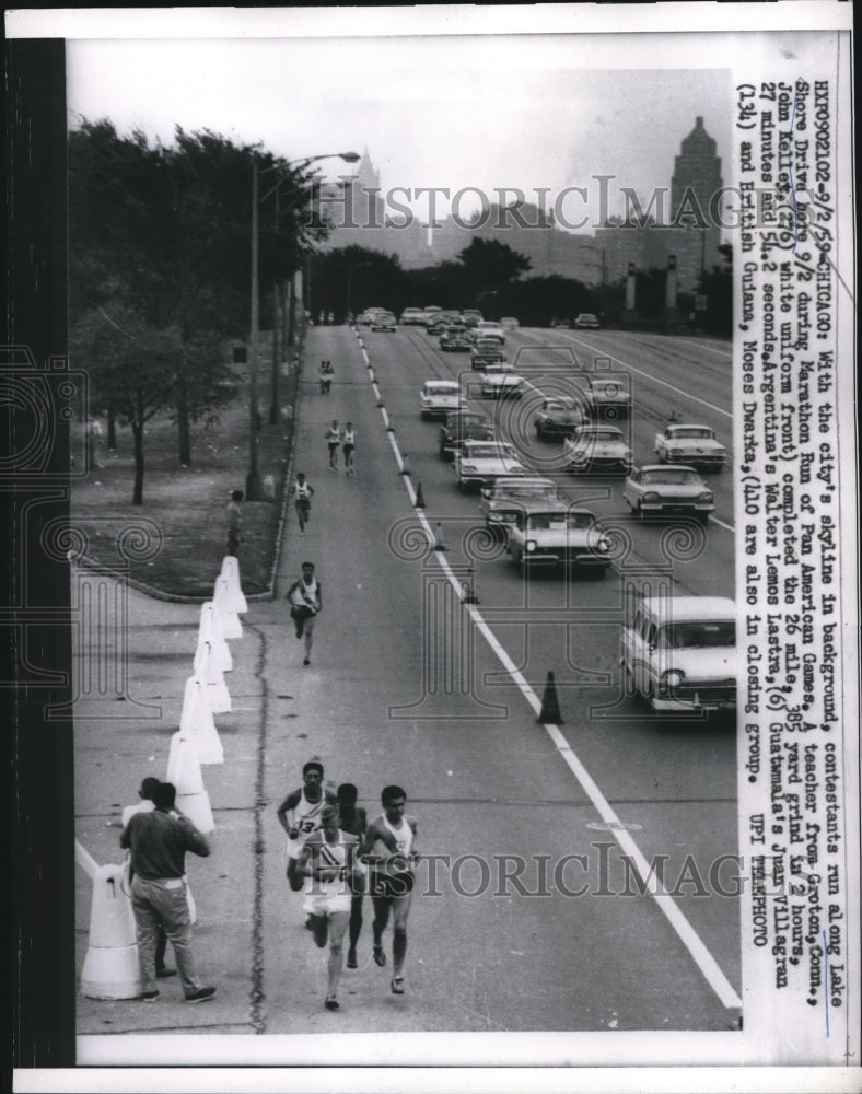 1959 Press Photo Chicago city skyline Marathon run of Pan American Games - Historic Images