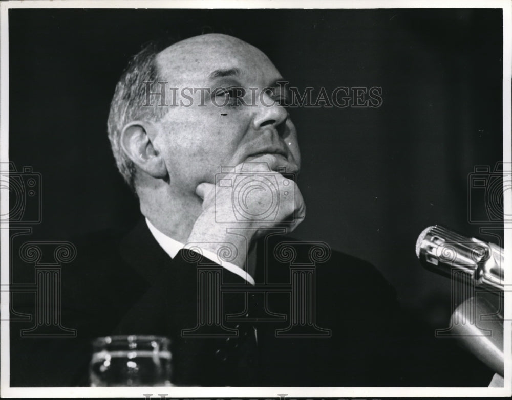 1965 Press Photo Secretary of State Dean Rusk In Front of Microphone - Historic Images