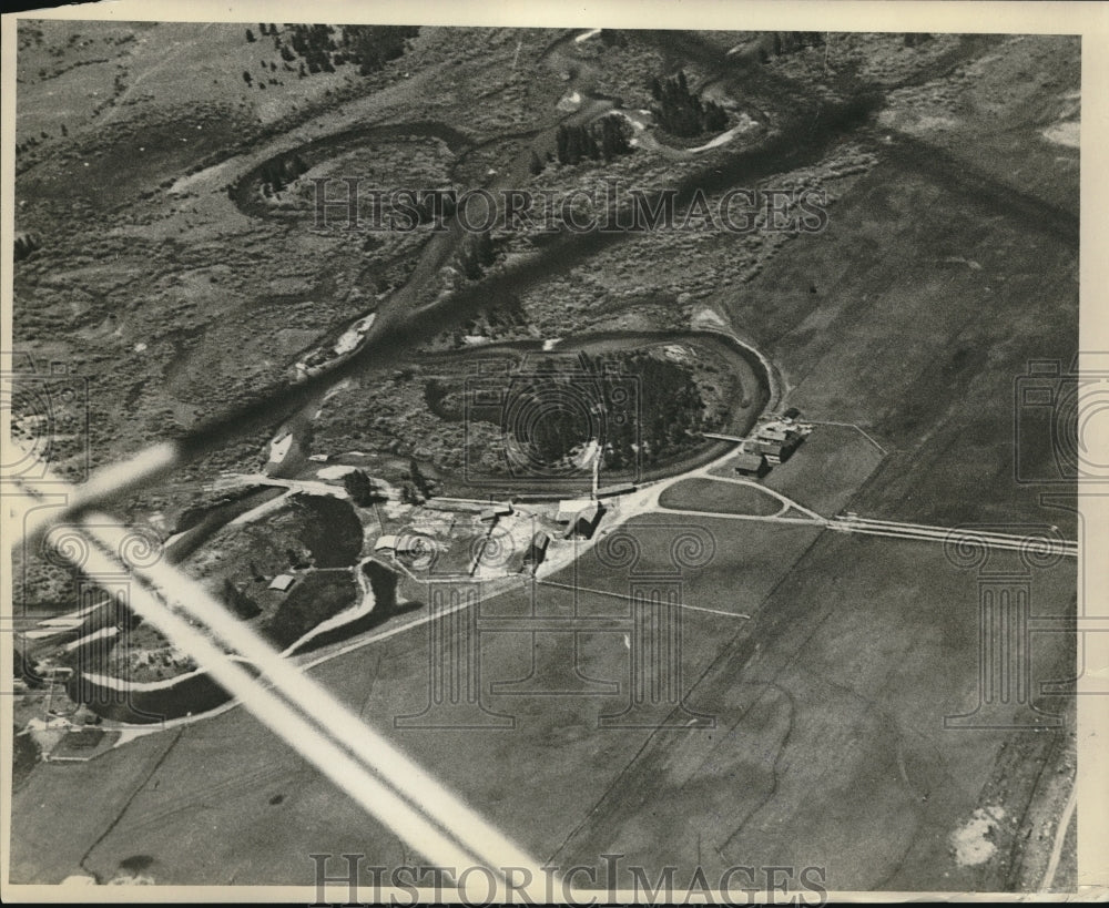 1928 Press Photo Aerial View Of Harry Knight Race Car Driver's Ranch - Historic Images