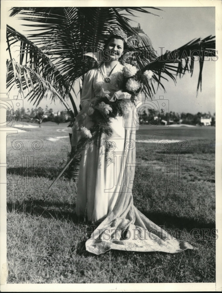 1936 Press Photo Miami Florida Travis Lee Harris Queen Of Clubs Contest - Historic Images