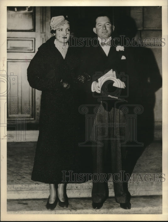 1933 Press Photo Count Countess Guy De Cabriac Paris France Wedding - nec26301 - Historic Images