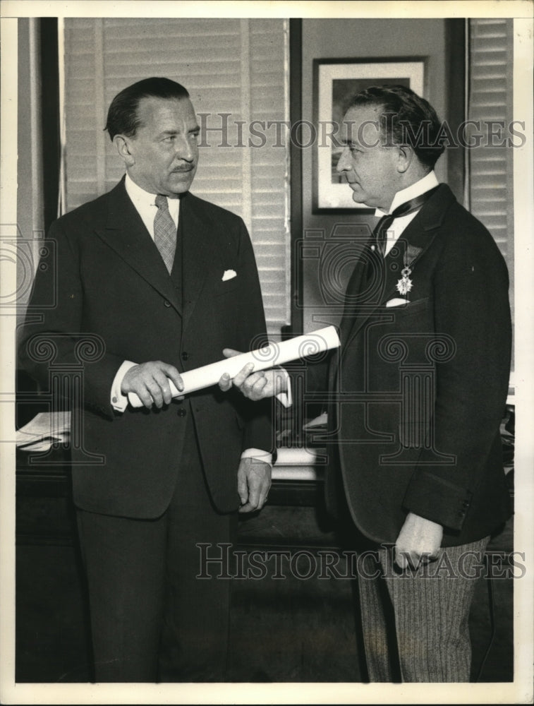 1933 Press Photo Count De Ferry De Fontnouvelle French Consul General New York- Historic Images