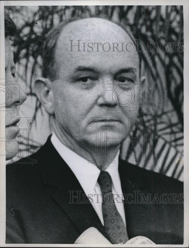 1961 Press Photo Secretary Of State Dean Rusk Appearing Pensive - Historic Images