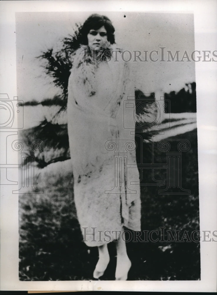 1930 Press Photo Hazel Haffey Pretty Girl In Fur Killed In Triple Murder - Historic Images