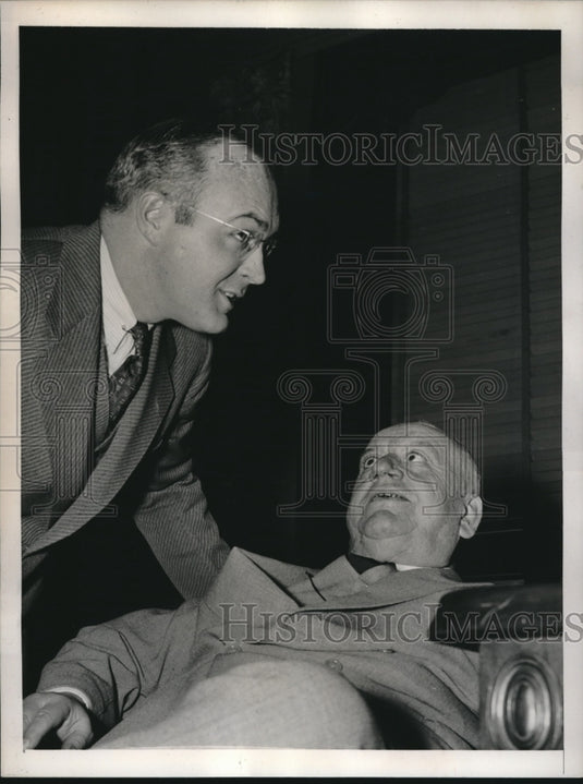 1939 Press Photo James O'Connell And William Woods At Senate Monopoly Hearing - Historic Images