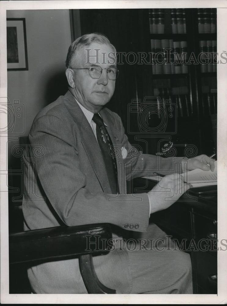 1954 Wesley A. D'Ewart Senate Candidate From Montana Sits At Desk - Historic Images