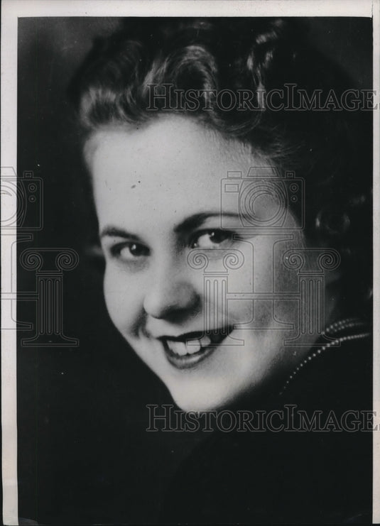 1939 Press Photo Midland College's Most Beautiful Dimpled Coed Yvonne Boberg - Historic Images