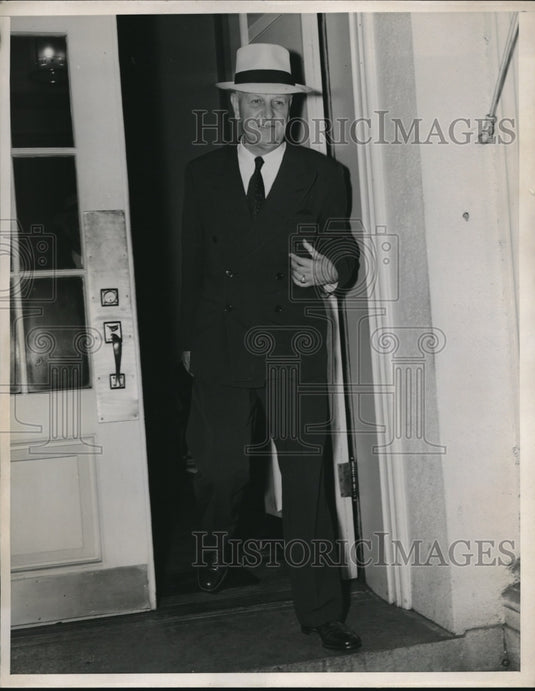 1941 Press Photo Admiral H. E. Kimmel After Meeting with President Roosevelt - Historic Images