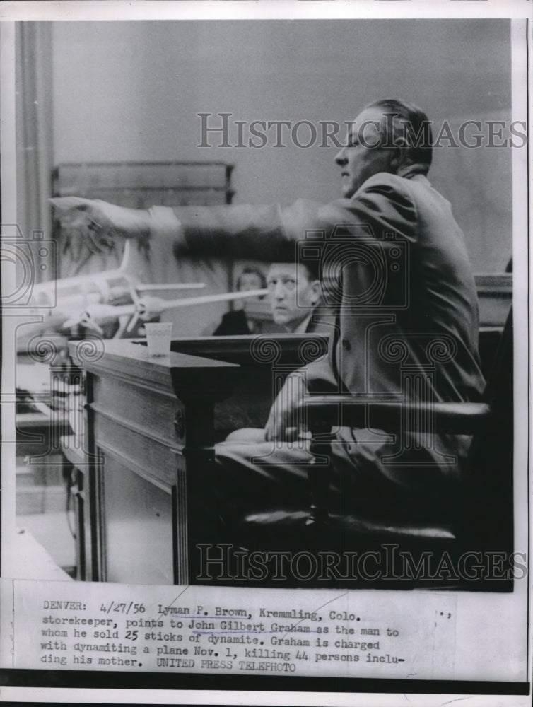 1956 Press Photo Lyman Brown Implicates John Graham in Plane Bombing-Historic Images