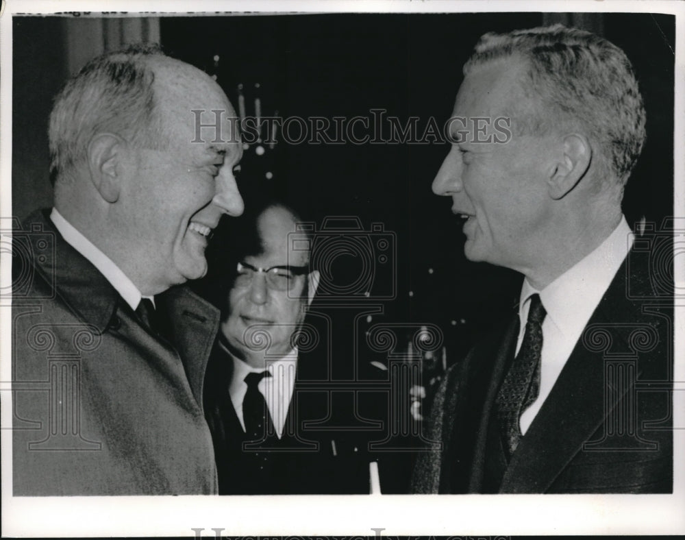 1966 Press Photo Secretary of State Dean Rusk with French Minister de Murville-Historic Images