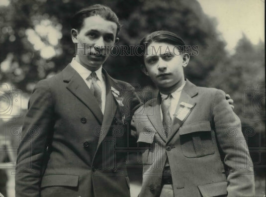 1923 Press Photo Harry Cohen and Leo Kairlin winners. - Historic Images