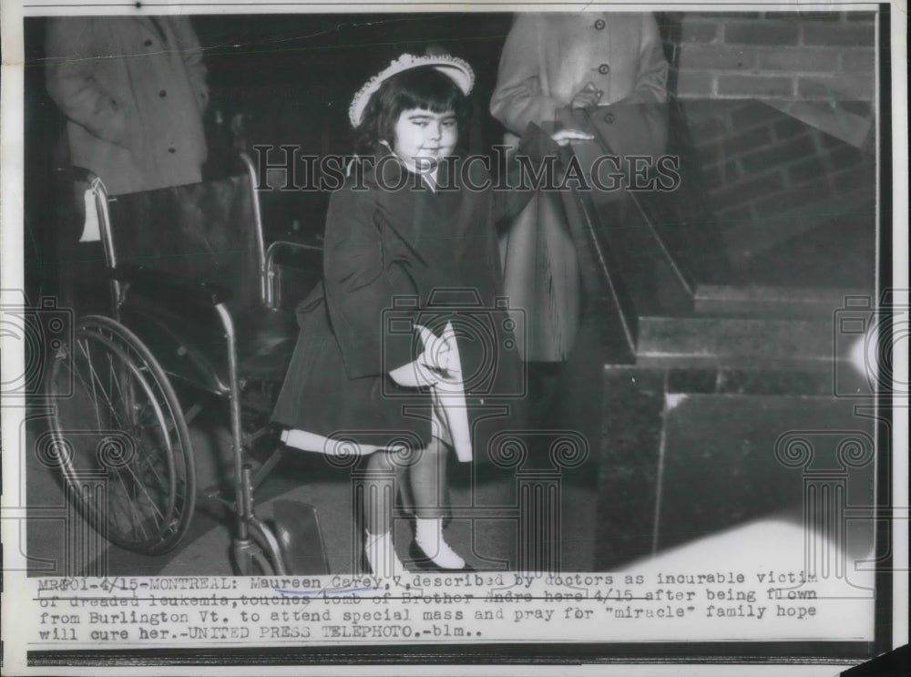 1957 Press Photo Poor child has leukemia - Historic Images