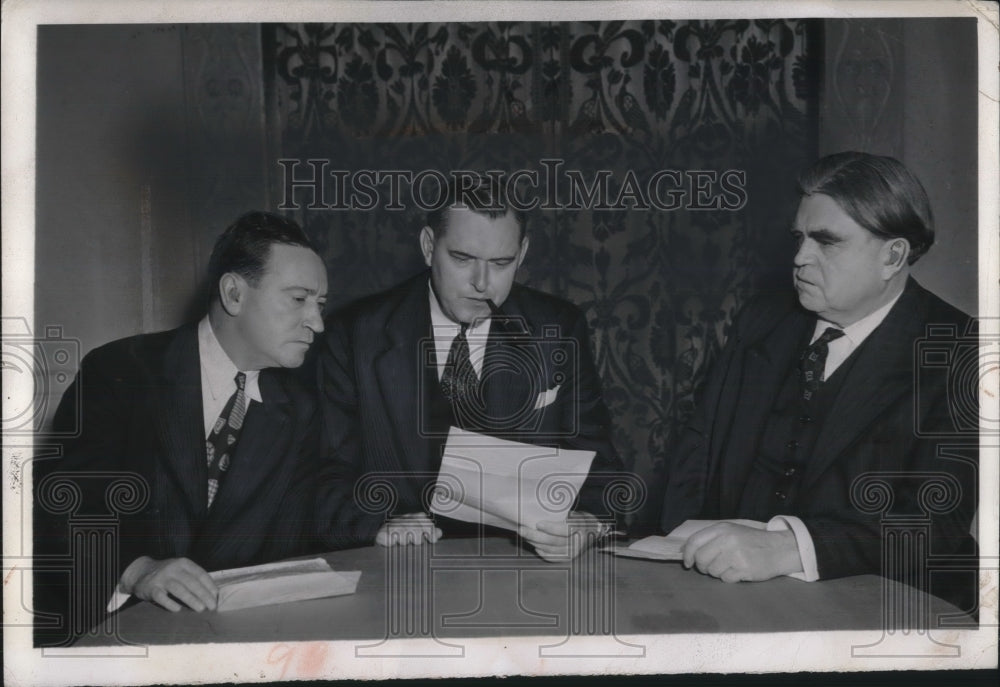 1941 Press Photo Benjamin Fairless, Dr John Steelman & John Lewis - Historic Images