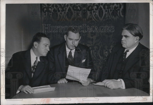 1941 Press Photo Benjamin Fairless, Dr John Steelman & John Lewis - Historic Images