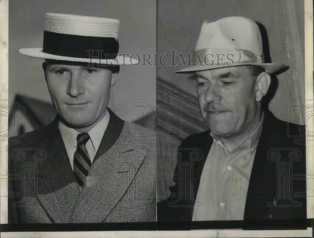 1938 Press Photo Det Lieut WJ Clark and John Adams - Historic Images