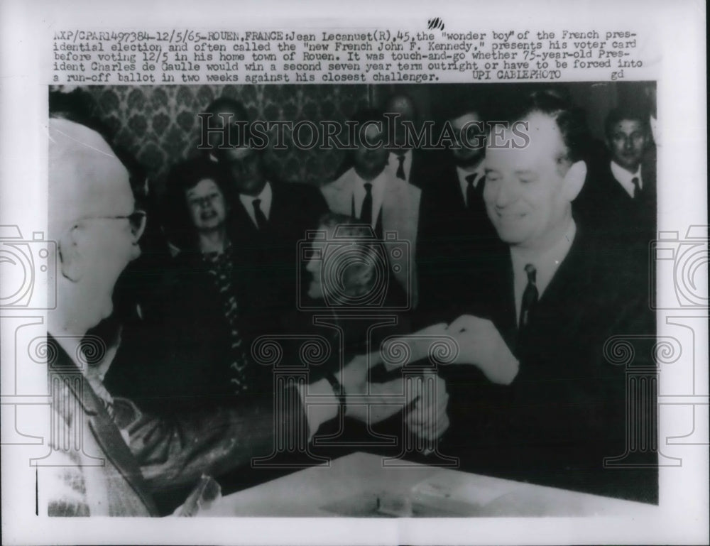 1965 Jean Lecanuet of the french presidential election. - Historic Images