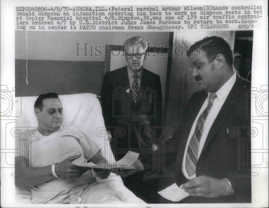 1970 Press Photo Federal Marshal Arthur Wilson, Controller Donald Simpson - Historic Images