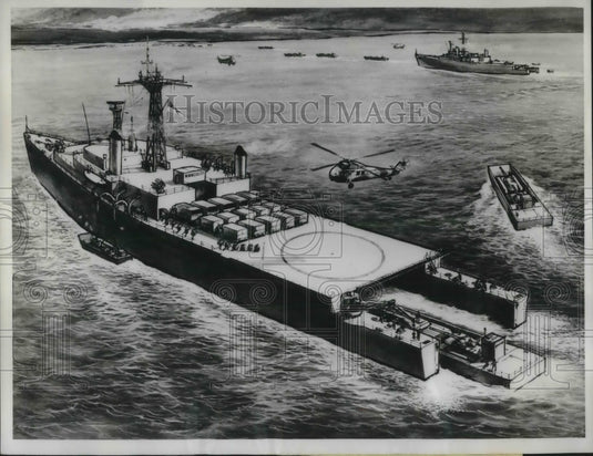 1961 Press Photo British Navy's new assault ship artist's conception-Historic Images