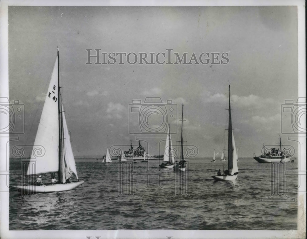 1950 Yachts taking part at the Annual Cowes Regatta-Historic Images