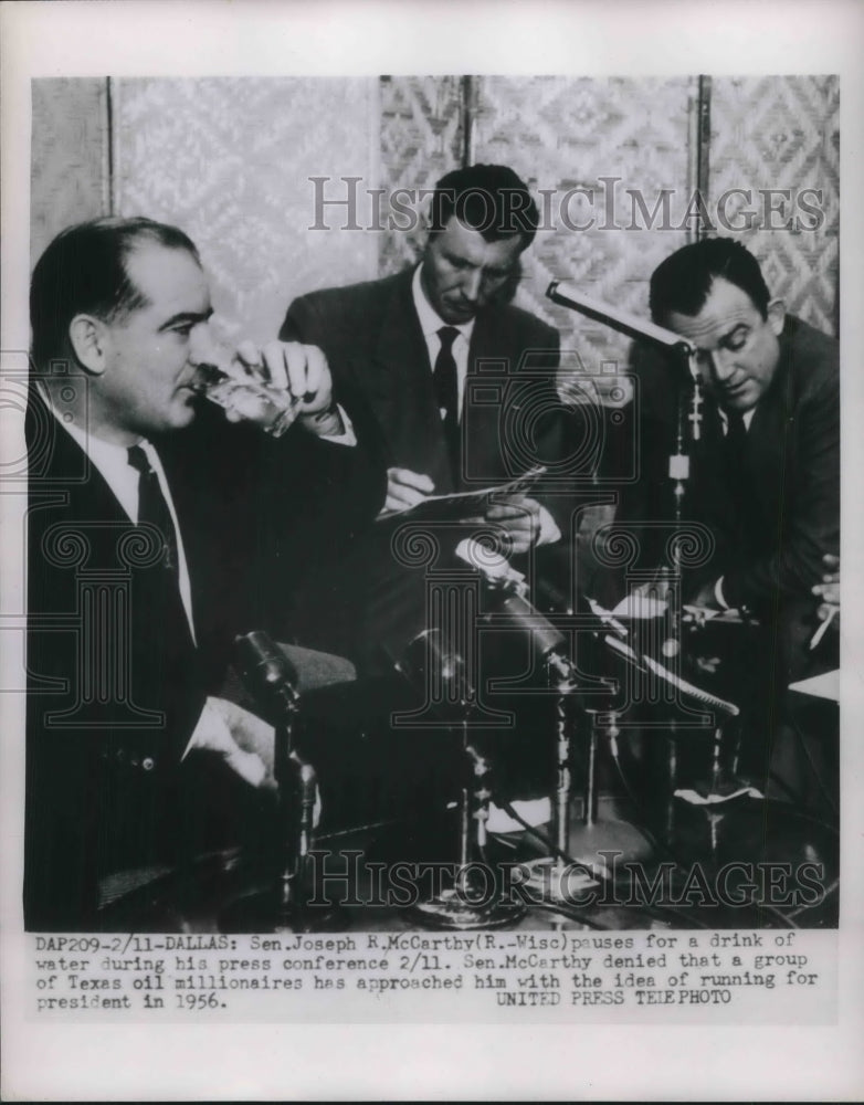 1954 Press Photo Sen Joseph at Dallas Press Conference - nec28118 - Historic Images