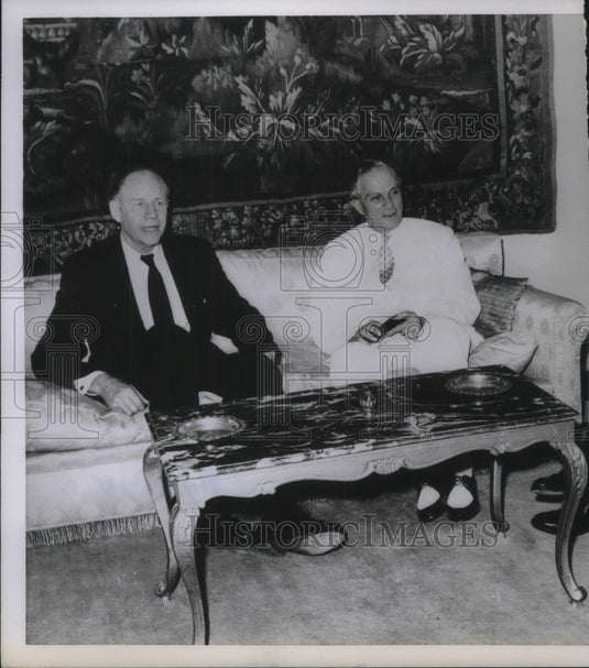 1958 Press Photo Robert Murphy meeting w/ Lebanon President Chomoun - Historic Images