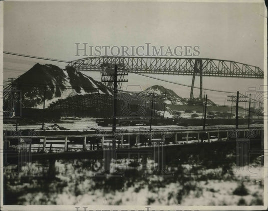 1926 Penna Iron Ore Piles And Equipment Near Cleveland - Historic Images