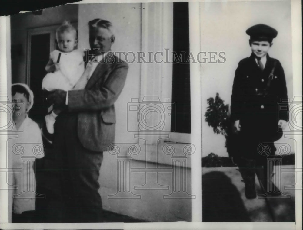 1935 Press Photo John S Schnepp. ex mayor of Springfield, Ill & baby H John - Historic Images