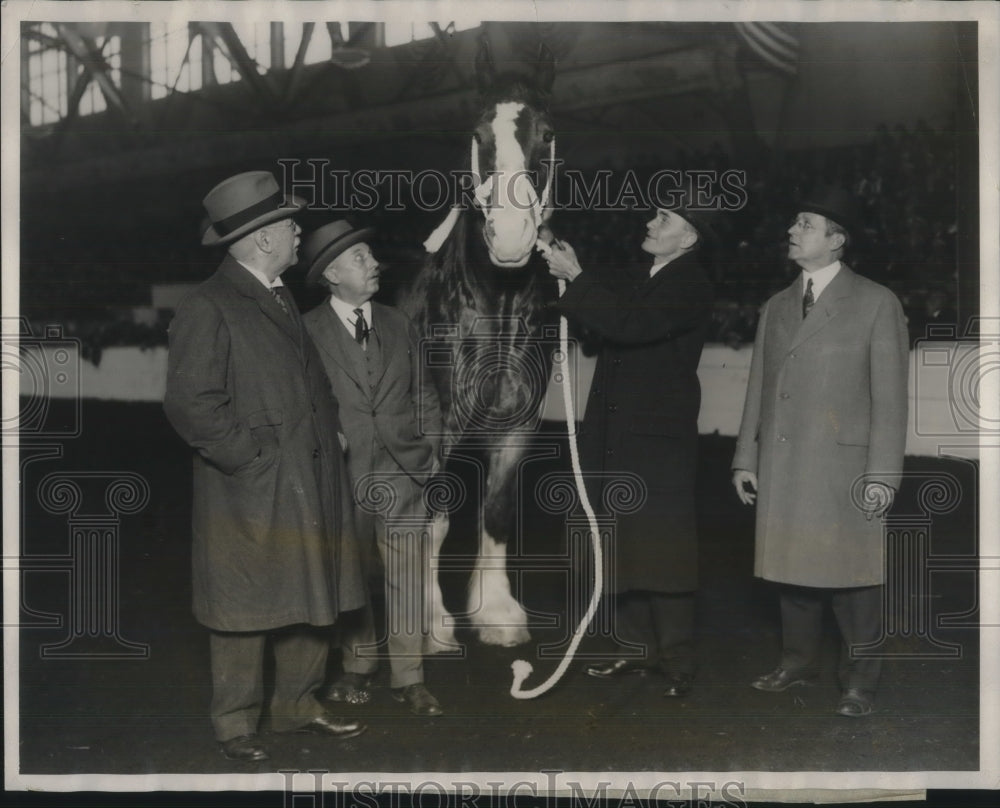 1927 Press Photo Secretary Of Agriculture Jardine With Horse At Livestock Expo - Historic Images