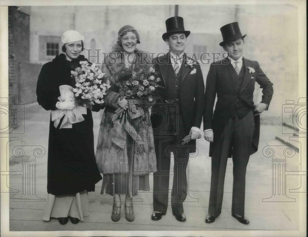 1933 Press Photo Congressman Joseph Gavagan Wedding Party With His Secretary-Historic Images