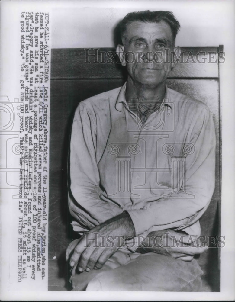 1954 Press Photo Lewis Gregory gave his 11 yr old whiskey and cigarettes the kid - Historic Images