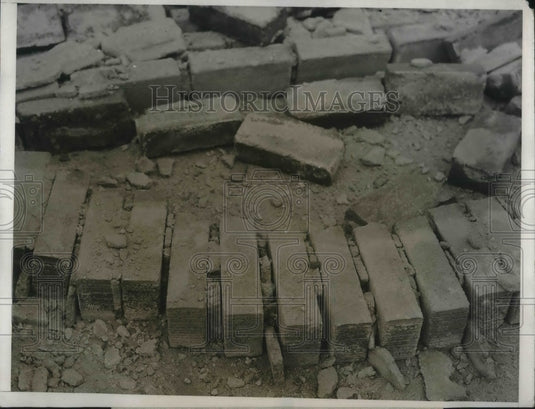 1933 Press Photo Long Beach School, wrecked by Earthquake - nec29327-Historic Images
