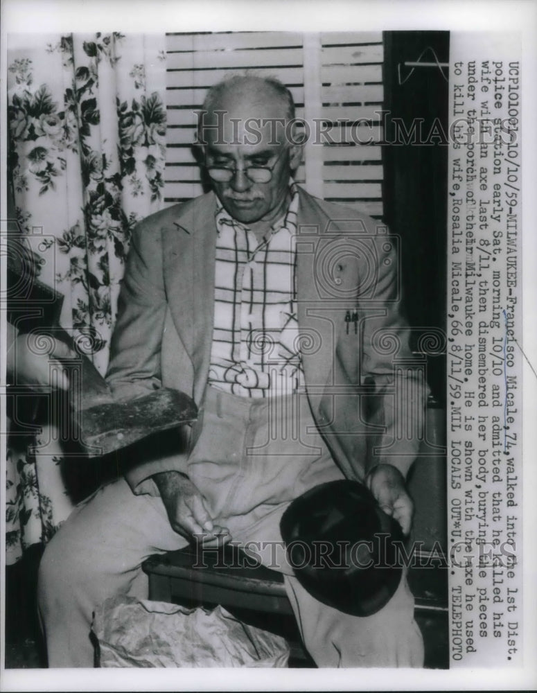 1959 Francisco Micale Walked into Police station Confessed Murder - Historic Images