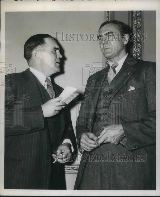 1939 Press Photo repeal of arms embargo by Hamilton Fish & James Vorys-Historic Images