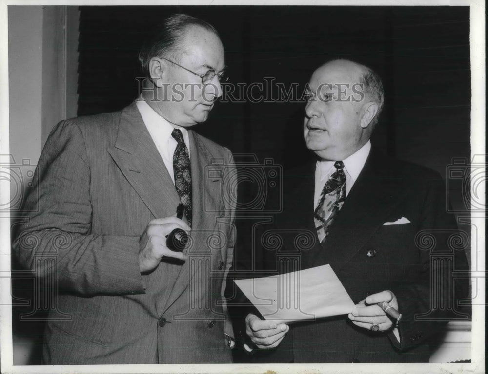 1942 Press Photo Donald Nelson, William E. Jeffers War Production Board Meeting - Historic Images