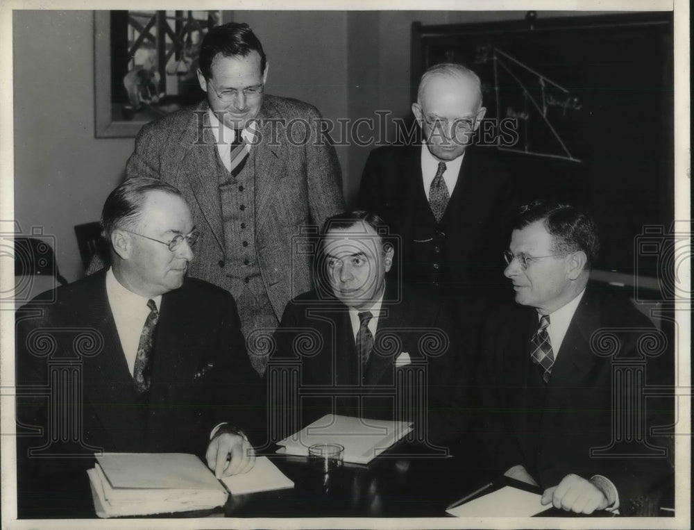 1938 Press Photo Textile Industry Committee Meeting Donald Nelson, Elmer Andrews - Historic Images