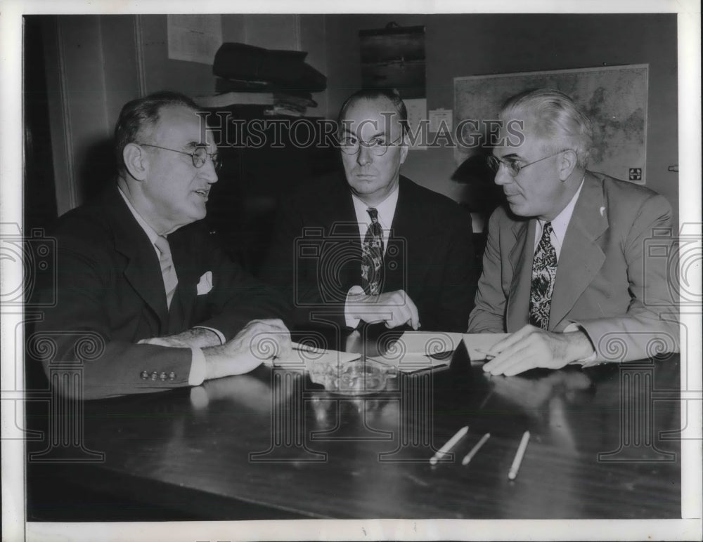 1944 Press Photo Senator James M. Mead, Donald Nelson Sen. Homer Ferguson - Historic Images