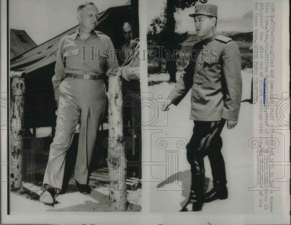 1953 Gen William Harrison Head Of UN Truce Team Holds Meeting - Historic Images